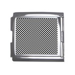 Black And White Checkerboard Background Board Checker Mega Link Italian Charm (18mm) Front