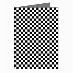 Black And White Checkerboard Background Board Checker Greeting Cards (pkg Of 8) by Cowasu