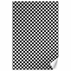 Black And White Checkerboard Background Board Checker Canvas 24  X 36  by Cowasu