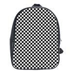 Black And White Checkerboard Background Board Checker School Bag (XL) Front