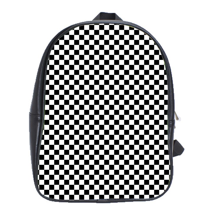 Black And White Checkerboard Background Board Checker School Bag (XL)