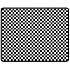 Black And White Checkerboard Background Board Checker Two Sides Fleece Blanket (medium) by Cowasu