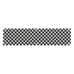 Black And White Checkerboard Background Board Checker Banner And Sign 4  X 1  by Cowasu