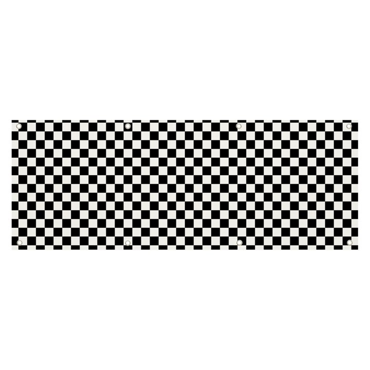 Black And White Checkerboard Background Board Checker Banner and Sign 8  x 3 