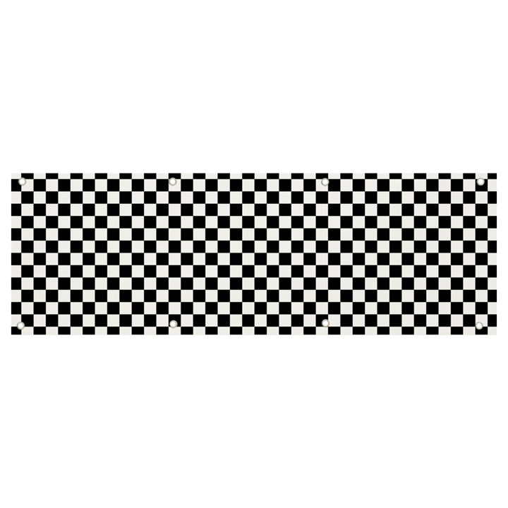 Black And White Checkerboard Background Board Checker Banner and Sign 9  x 3 