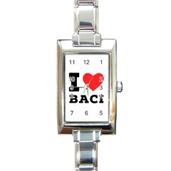 I Love Baci  Rectangle Italian Charm Watch by ilovewhateva