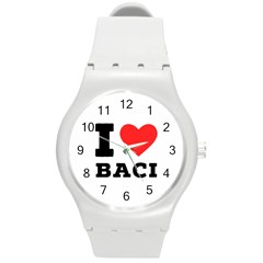 I Love Baci  Round Plastic Sport Watch (m) by ilovewhateva