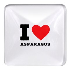 I Love Asparagus  Square Glass Fridge Magnet (4 Pack) by ilovewhateva