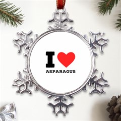 I Love Asparagus  Metal Large Snowflake Ornament by ilovewhateva