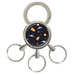 Cosmos Rockets Spaceships Ufos 3-Ring Key Chain Front