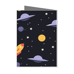 Cosmos Rockets Spaceships Ufos Mini Greeting Cards (pkg Of 8)