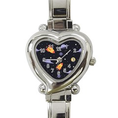 Cosmos Rockets Spaceships Ufos Heart Italian Charm Watch by Cowasu