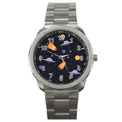 Cosmos Rockets Spaceships Ufos Sport Metal Watch by Cowasu