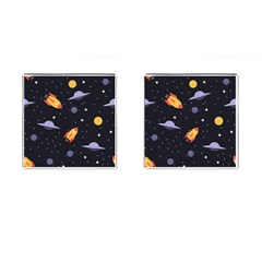 Cosmos Rockets Spaceships Ufos Cufflinks (square) by Cowasu