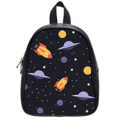 Cosmos Rockets Spaceships Ufos School Bag (small) by Cowasu