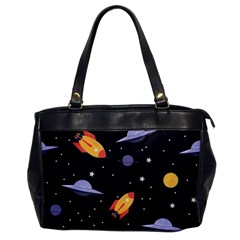 Cosmos Rockets Spaceships Ufos Oversize Office Handbag by Cowasu