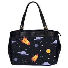 Cosmos Rockets Spaceships Ufos Oversize Office Handbag (2 Sides) by Cowasu