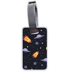 Cosmos Rockets Spaceships Ufos Luggage Tag (one Side) by Cowasu