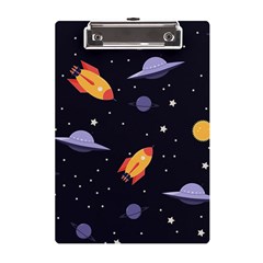 Cosmos Rockets Spaceships Ufos A5 Acrylic Clipboard by Cowasu