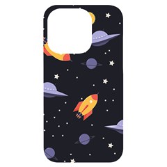 Cosmos Rockets Spaceships Ufos Iphone 14 Pro Black Uv Print Case by Cowasu