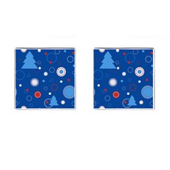 Christmas Pattern Tree Design Cufflinks (square) by Cowasu