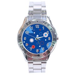 Christmas Pattern Tree Design Stainless Steel Analogue Watch