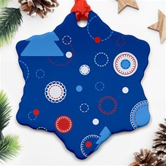 Christmas Pattern Tree Design Snowflake Ornament (two Sides)