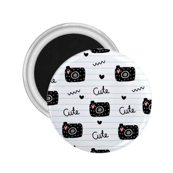 Cute Cameras Doodles Hand Drawn 2.25  Magnets