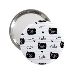 Cute Cameras Doodles Hand Drawn 2 25  Handbag Mirrors by Cowasu