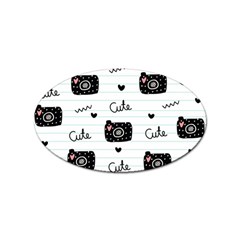 Cute Cameras Doodles Hand Drawn Sticker Oval (10 Pack) by Cowasu