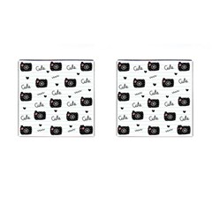 Cute Cameras Doodles Hand Drawn Cufflinks (square) by Cowasu