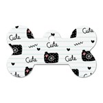 Cute Cameras Doodles Hand Drawn Dog Tag Bone (Two Sides) Back