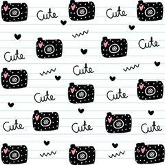 Cute Cameras Doodles Hand Drawn Play Mat (square) by Cowasu