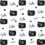 Cute Cameras Doodles Hand Drawn Play Mat (Rectangle) Front