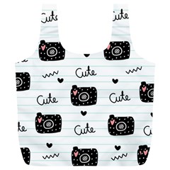 Cute Cameras Doodles Hand Drawn Full Print Recycle Bag (xl) by Cowasu