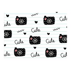 Cute Cameras Doodles Hand Drawn Two Sides Premium Plush Fleece Blanket (mini) by Cowasu