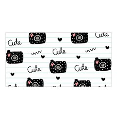 Cute Cameras Doodles Hand Drawn Satin Shawl 45  X 80  by Cowasu