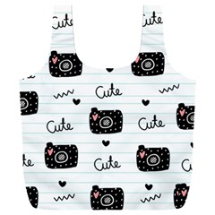 Cute Cameras Doodles Hand Drawn Full Print Recycle Bag (xxl) by Cowasu