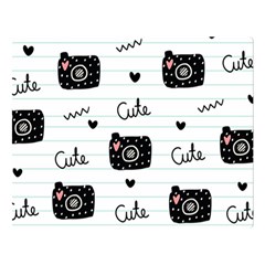 Cute Cameras Doodles Hand Drawn Premium Plush Fleece Blanket (large) by Cowasu