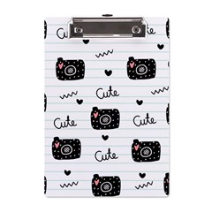 Cute Cameras Doodles Hand Drawn A5 Acrylic Clipboard by Cowasu