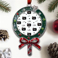 Cute Cameras Doodles Hand Drawn Metal X mas Lollipop With Crystal Ornament