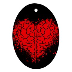 Heart Brain Mind Psychology Doubt Ornament (oval) by Cowasu