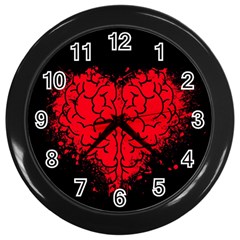 Heart Brain Mind Psychology Doubt Wall Clock (black)