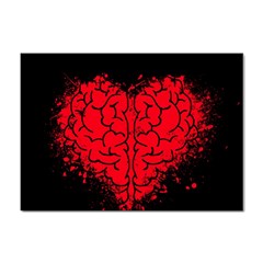 Heart Brain Mind Psychology Doubt Sticker A4 (100 Pack)