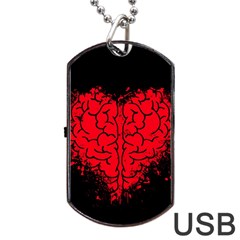 Heart Brain Mind Psychology Doubt Dog Tag Usb Flash (two Sides) by Cowasu