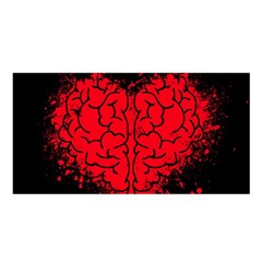 Heart Brain Mind Psychology Doubt Satin Shawl 45  X 80  by Cowasu