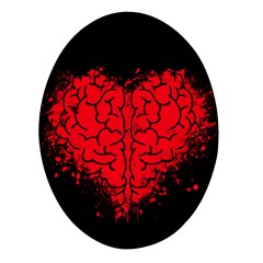 Heart Brain Mind Psychology Doubt Oval Glass Fridge Magnet (4 Pack) by Cowasu