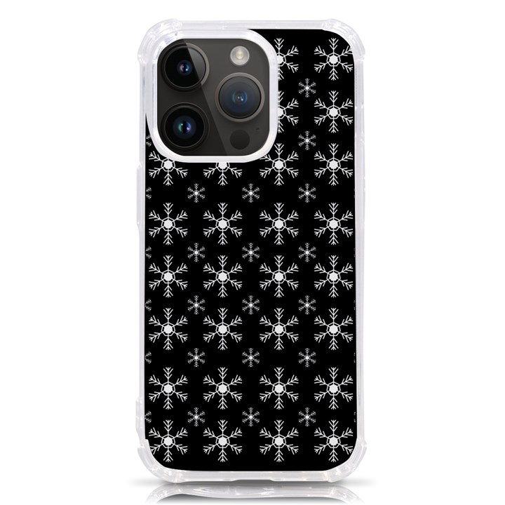 Snowflakes Background Pattern iPhone 14 Pro TPU UV Print Case