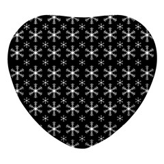 Snowflakes Background Pattern Heart Glass Fridge Magnet (4 pack)