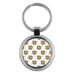 Lion Heads Pattern Design Doodle Key Chain (round) by Cowasu